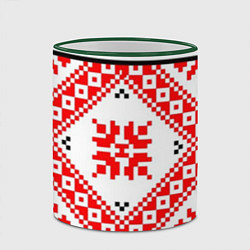 Кружка 3D Удмуртский стиль, цвет: 3D-зеленый кант — фото 2