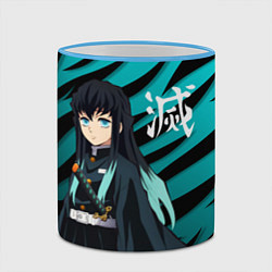 Кружка 3D Хаширо Токито - клинок рассекающий демонов, цвет: 3D-небесно-голубой кант — фото 2