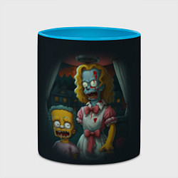 Кружка 3D Зомби Симпсоны, цвет: 3D-белый + небесно-голубой — фото 2