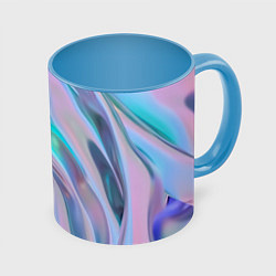 Кружка 3D Атласный шёлк, цвет: 3D-белый + небесно-голубой