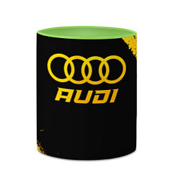 Кружка 3D Audi - gold gradient, цвет: 3D-белый + светло-зеленый — фото 2