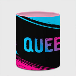 Кружка 3D Queen - neon gradient: надпись и символ, цвет: 3D-белый + розовый — фото 2