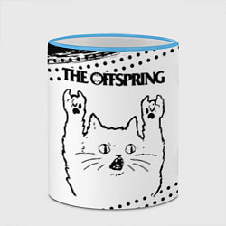 Кружка 3D The Offspring рок кот на светлом фоне, цвет: 3D-небесно-голубой кант — фото 2