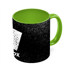 Кружка 3D Roblox с потертостями на темном фоне, цвет: 3D-белый + светло-зеленый