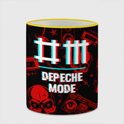Кружка 3D Depeche Mode rock glitch, цвет: 3D-желтый кант — фото 2