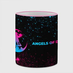 Кружка 3D Angels of Death - neon gradient: надпись и символ, цвет: 3D-розовый кант — фото 2