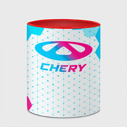 Кружка 3D Chery neon gradient style, цвет: 3D-белый + красный — фото 2