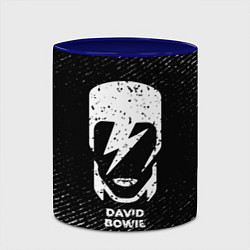 Кружка 3D David Bowie с потертостями на темном фоне, цвет: 3D-белый + синий — фото 2