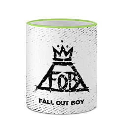 Кружка 3D Fall Out Boy с потертостями на светлом фоне, цвет: 3D-светло-зеленый кант — фото 2