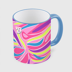 Кружка 3D Barbie Totally Hair - ретро костюм, цвет: 3D-небесно-голубой кант