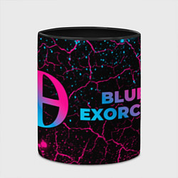 Кружка 3D Blue Exorcist - neon gradient: надпись и символ, цвет: 3D-белый + черный — фото 2