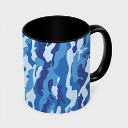 Кружка 3D Blue military, цвет: 3D-белый + черный