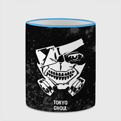 Кружка 3D Tokyo Ghoul glitch на темном фоне, цвет: 3D-небесно-голубой кант — фото 2