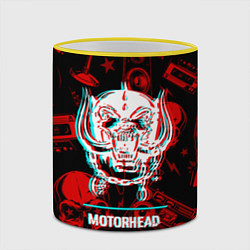 Кружка 3D Motorhead rock glitch, цвет: 3D-желтый кант — фото 2