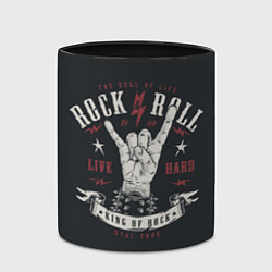 Кружка 3D Rock and roll - жест козы, цвет: 3D-белый + черный — фото 2