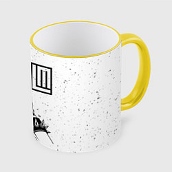Кружка 3D Lindemann и рок символ, цвет: 3D-желтый кант