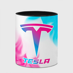 Кружка 3D Tesla neon gradient style, цвет: 3D-белый + черный — фото 2