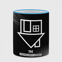 Кружка 3D The Neighbourhood glitch на темном фоне, цвет: 3D-небесно-голубой кант — фото 2