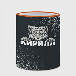 Кружка 3D Кирилл зубастый волк, цвет: 3D-оранжевый кант — фото 2