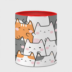 Кружка 3D Семья котиков, цвет: 3D-белый + красный — фото 2