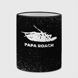 Кружка 3D Papa Roach с потертостями на темном фоне, цвет: 3D-черный кант — фото 2