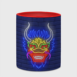 Кружка 3D Неоновый японский дракон, цвет: 3D-белый + красный — фото 2