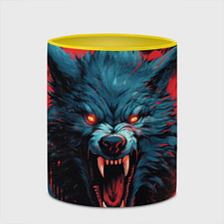 Кружка 3D Wolf black red, цвет: 3D-белый + желтый — фото 2