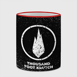 Кружка 3D Thousand Foot Krutch с потертостями на темном фоне, цвет: 3D-красный кант — фото 2