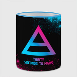 Кружка 3D Thirty Seconds to Mars - neon gradient, цвет: 3D-небесно-голубой кант — фото 2