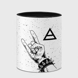 Кружка 3D Thirty Seconds to Mars и рок символ, цвет: 3D-белый + черный — фото 2