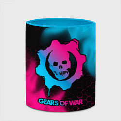 Кружка 3D Gears of War - neon gradient, цвет: 3D-белый + небесно-голубой — фото 2