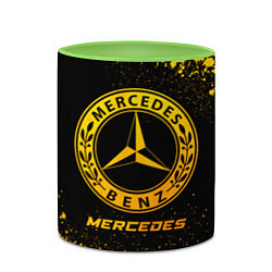 Кружка 3D Mercedes - gold gradient, цвет: 3D-белый + светло-зеленый — фото 2