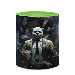 Кружка 3D Payday 3 animal mask, цвет: 3D-белый + светло-зеленый — фото 2