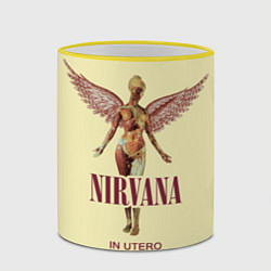 Кружка 3D Nirvana - In utero, цвет: 3D-желтый кант — фото 2