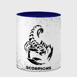 Кружка 3D Scorpions с потертостями на светлом фоне, цвет: 3D-белый + синий — фото 2