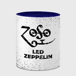 Кружка 3D Led Zeppelin с потертостями на светлом фоне, цвет: 3D-белый + синий — фото 2