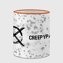 Кружка 3D CreepyPasta glitch на светлом фоне: надпись и симв, цвет: 3D-оранжевый кант — фото 2