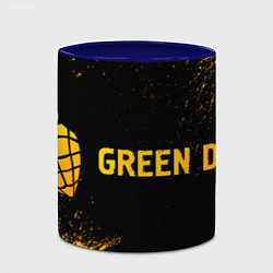 Кружка 3D Green Day - gold gradient: надпись и символ, цвет: 3D-белый + синий — фото 2