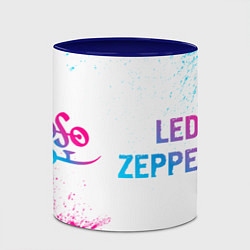 Кружка 3D Led Zeppelin neon gradient style: надпись и символ, цвет: 3D-белый + синий — фото 2