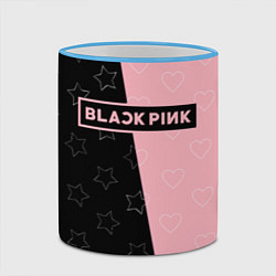 Кружка 3D Blackpink - hearts and stars, цвет: 3D-небесно-голубой кант — фото 2