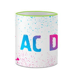 Кружка 3D AC DC neon gradient style: надпись и символ, цвет: 3D-светло-зеленый кант — фото 2