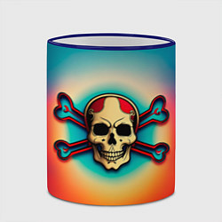 Кружка 3D Красочный веселый роджер, цвет: 3D-синий кант — фото 2