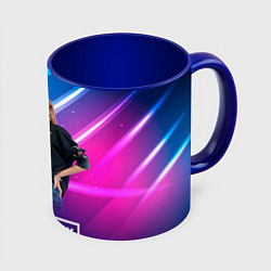 Кружка 3D Blackpink neon, цвет: 3D-белый + синий