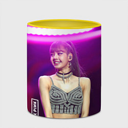 Кружка 3D Blackpink Lisa awarded, цвет: 3D-белый + желтый — фото 2