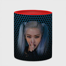 Кружка 3D Kpop blackpink Rose, цвет: 3D-белый + красный — фото 2