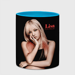 Кружка 3D Blackpink Lisa Manoban, цвет: 3D-белый + небесно-голубой — фото 2