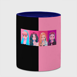 Кружка 3D Группа Black pink на черно-розовом фоне, цвет: 3D-белый + синий — фото 2