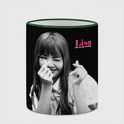 Кружка 3D Blackpink Lisa Sign of love, цвет: 3D-зеленый кант — фото 2
