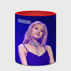 Кружка 3D Rose Blackpink blue background, цвет: 3D-белый + красный — фото 2