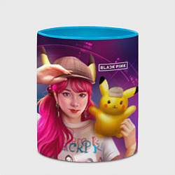 Кружка 3D Jisoo and Pikachu, цвет: 3D-белый + небесно-голубой — фото 2